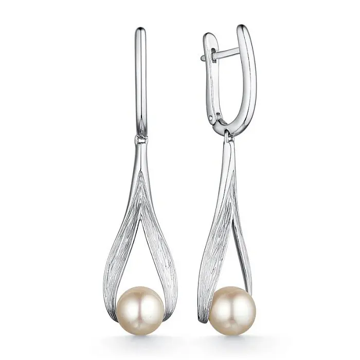 Серьги подвесные из серебра