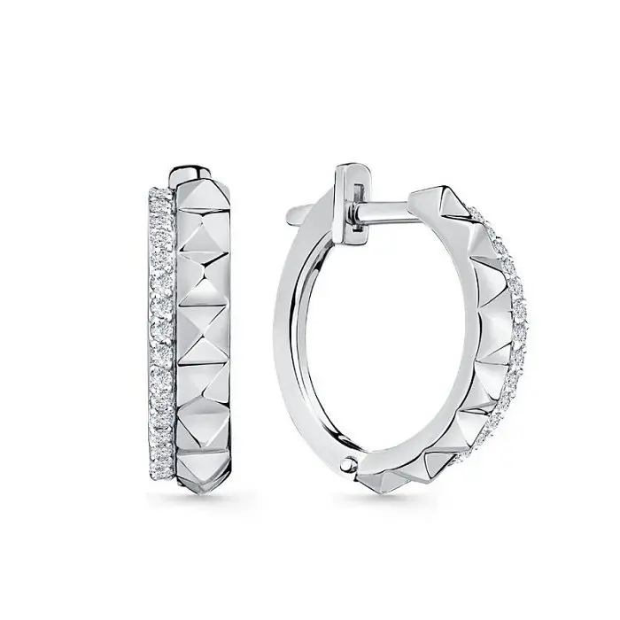 Серьги с английским замком из белого золота