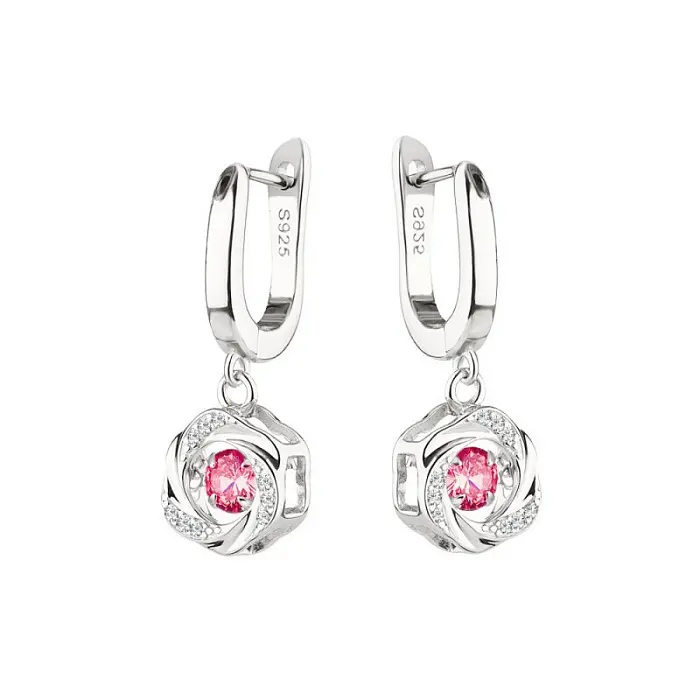 Серьги подвесные из серебра
