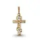Подвеска крест из комбинированного золота