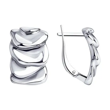 Серьги с английским замком из серебра