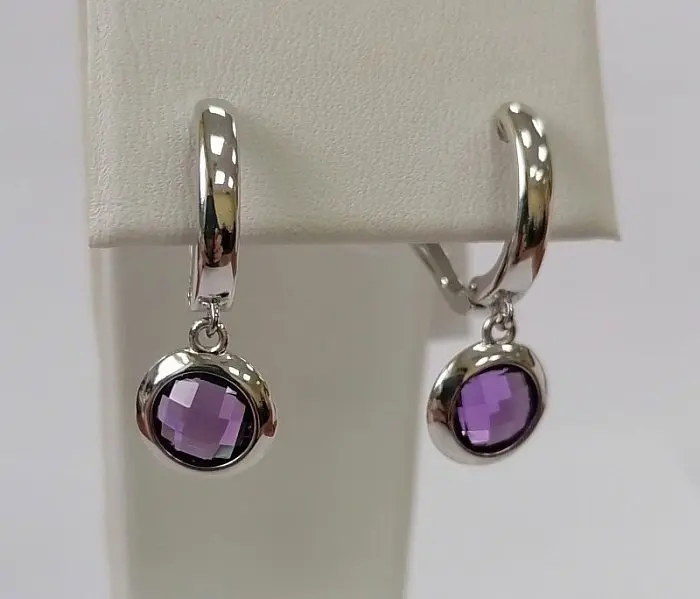 Серьги подвесные из серебра