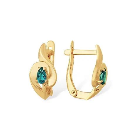Серьги с английским замком из красного золота