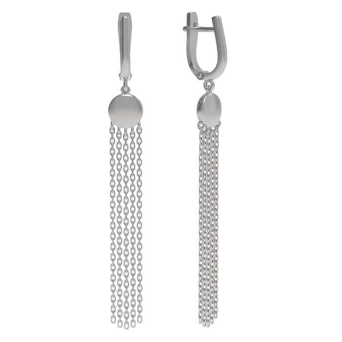 Серьги подвесные из серебра