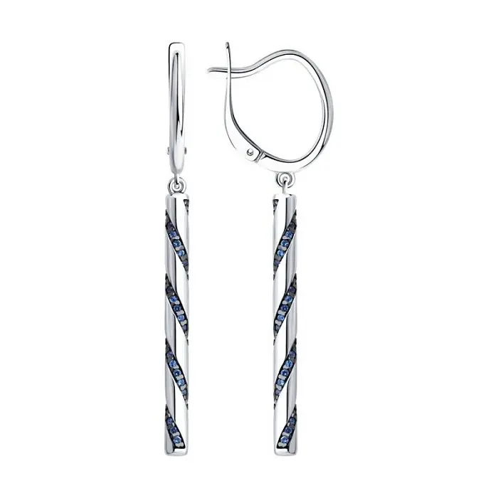 Серьги подвесные из серебра