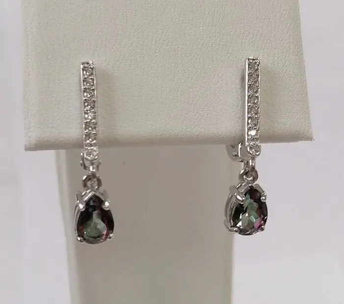 Серьги подвесные из серебра