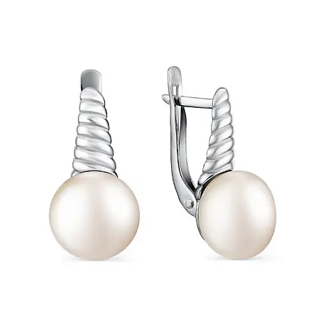 Серьги с английским замком из серебра