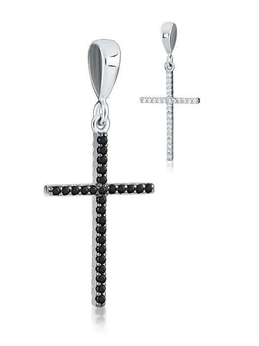 Подвеска декоративный крест из серебра