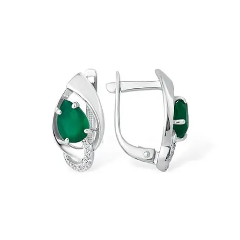 Серьги с английским замком из серебра