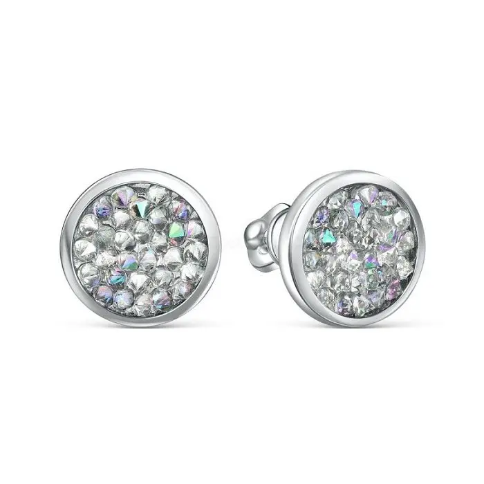 Серьги пуссеты из серебра вид 1