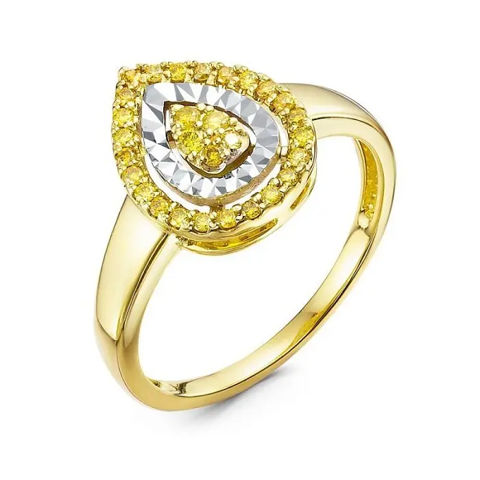 Кольцо декоративное из комбинированного золота