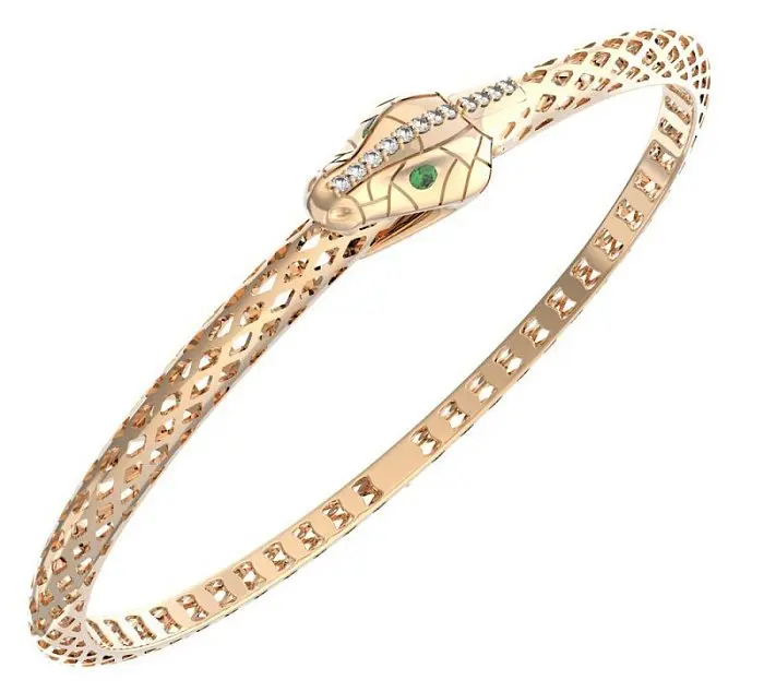 Браслет жесткий из красного золота