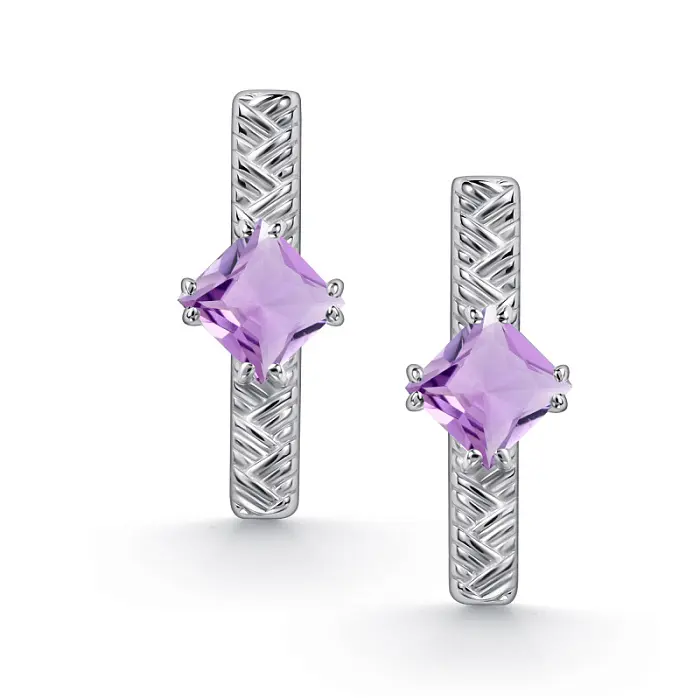 Серьги с английским замком из серебра