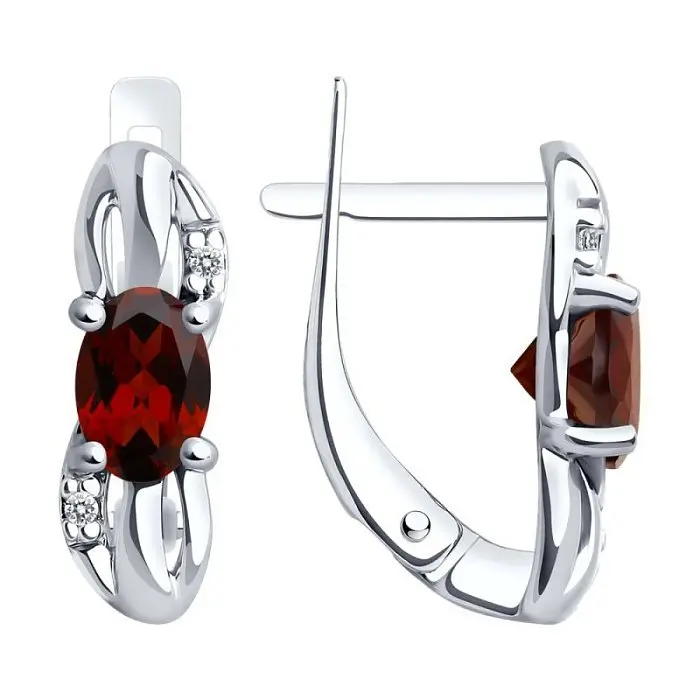 Серьги с английским замком из серебра