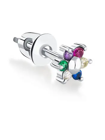 Серьги одиночные из серебра