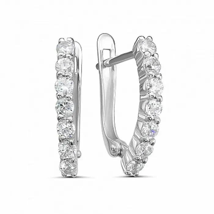 Серьги с английским замком из серебра