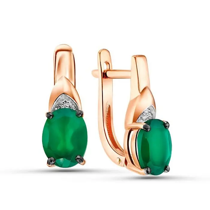 Серьги с английским замком из комбинированного золота