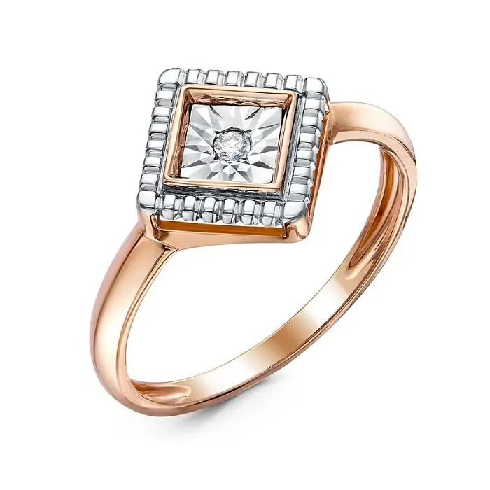 Кольцо декоративное из комбинированного золота