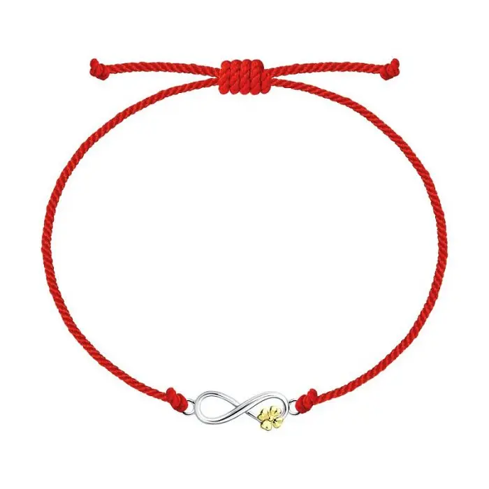 Браслет шнурок из серебра