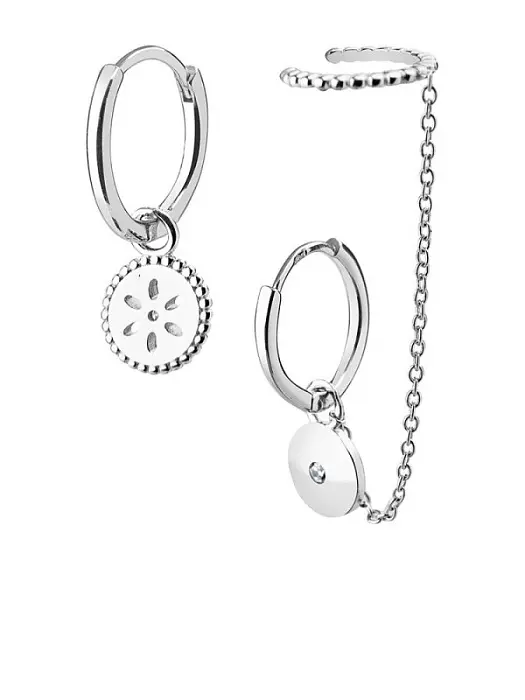 Серьги каффы из серебра