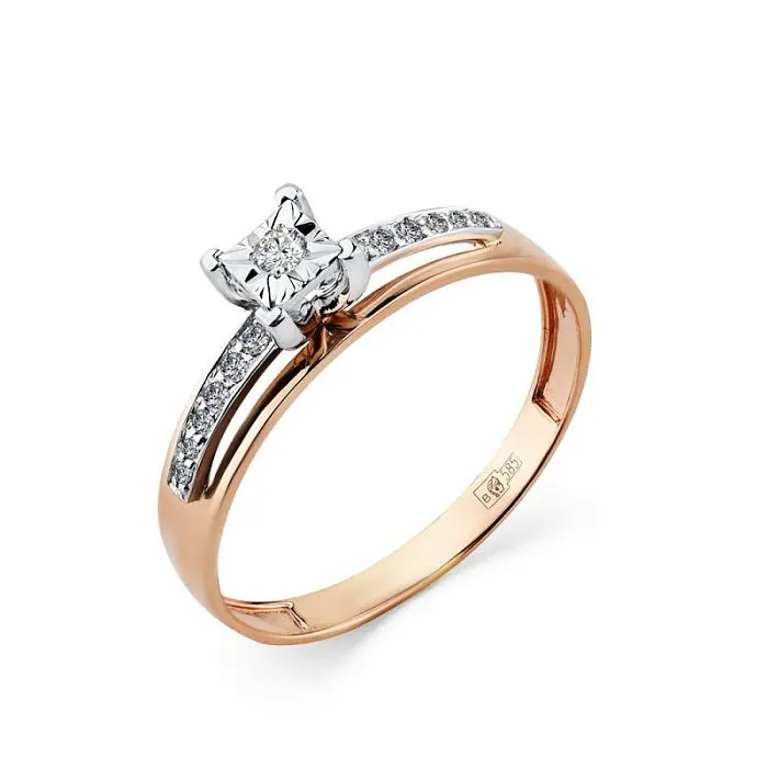 Кольцо декоративное из комбинированного золота