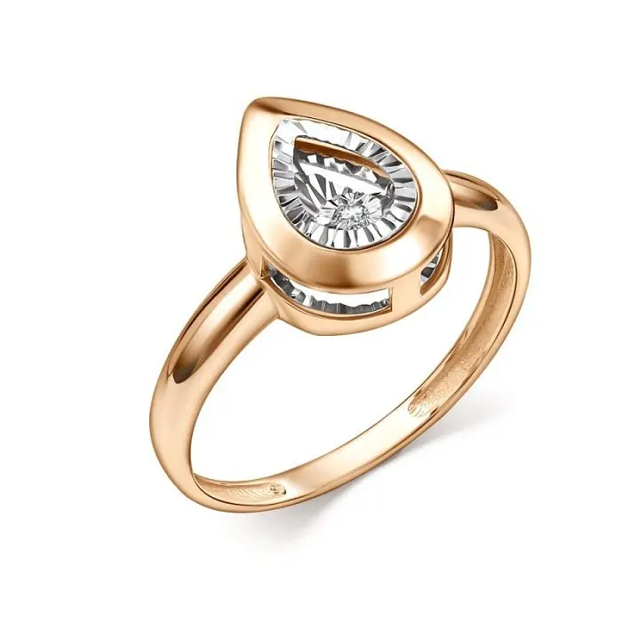 Кольцо декоративное из комбинированного золота