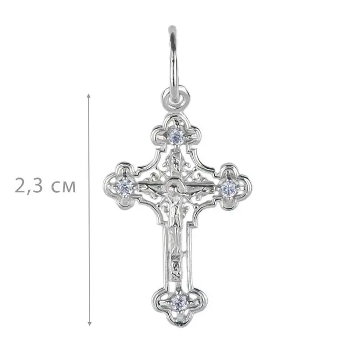 Подвеска крест из серебра