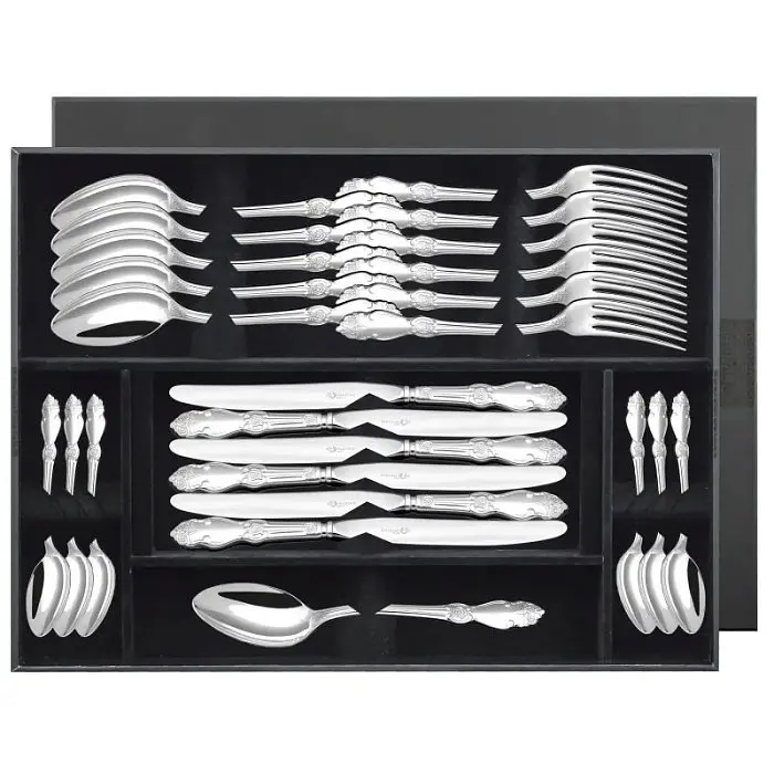 Набор десертный "Серебряная роза" посереб. 24 пр. КМ1112401 вид 2