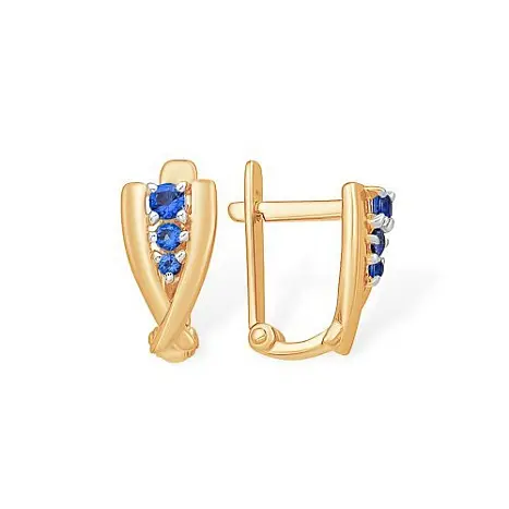 Серьги с английским замком из красного золота