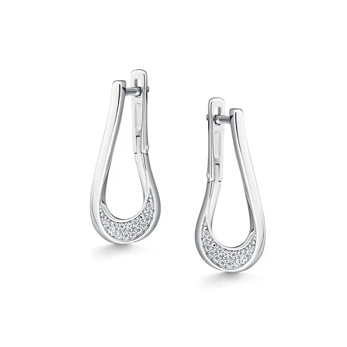 Серьги с английским замком из серебра