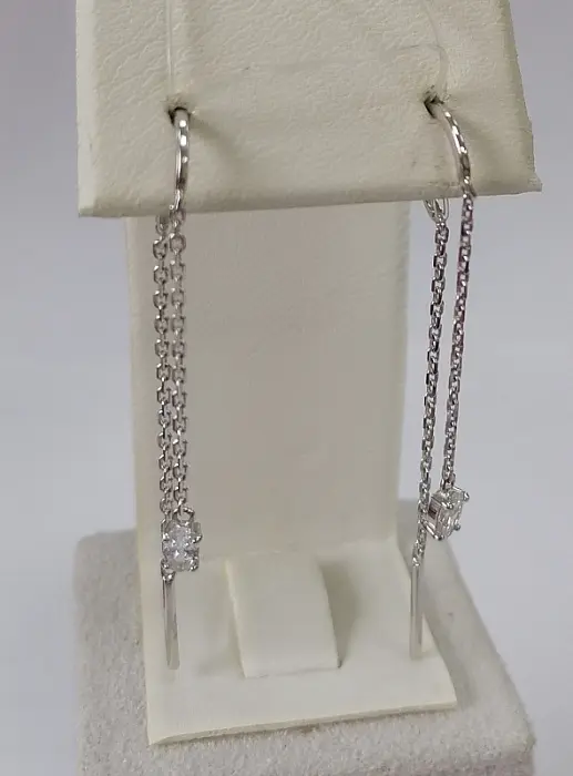 Серьги цепочки из серебра