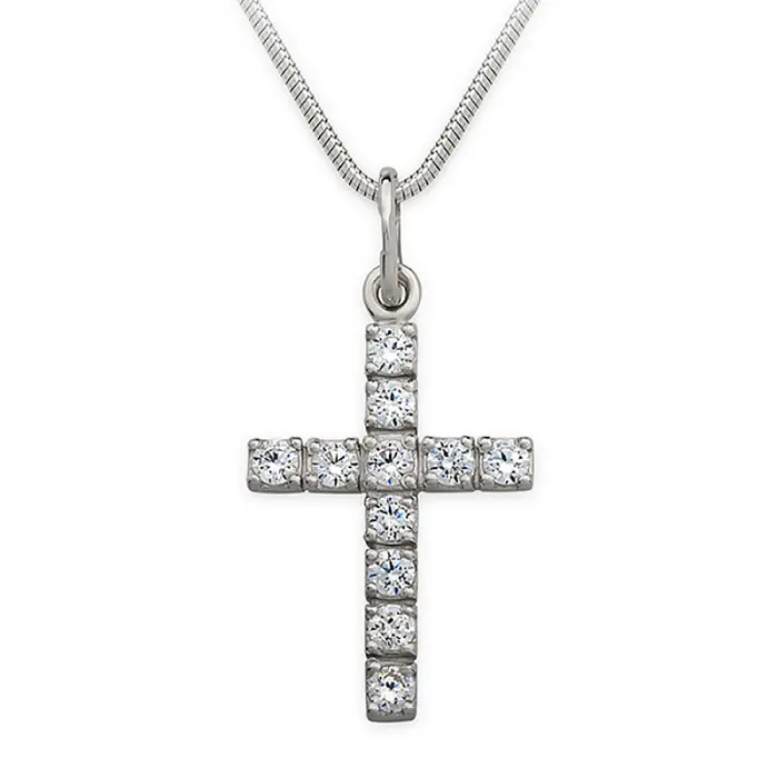 Подвеска декоративный крест из серебра