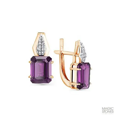 Серьги с английским замком из красного золота