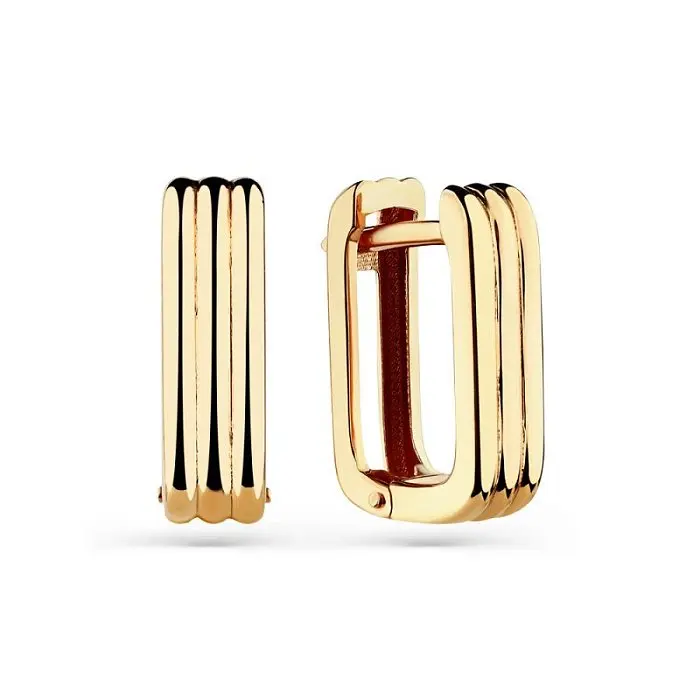 Серьги с английским замком из красного золота