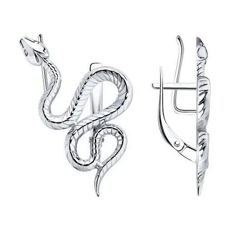Серьги с английским замком из серебра