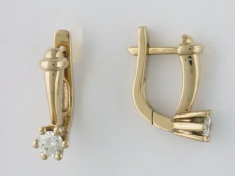 Серьги с английским замком из красного золота