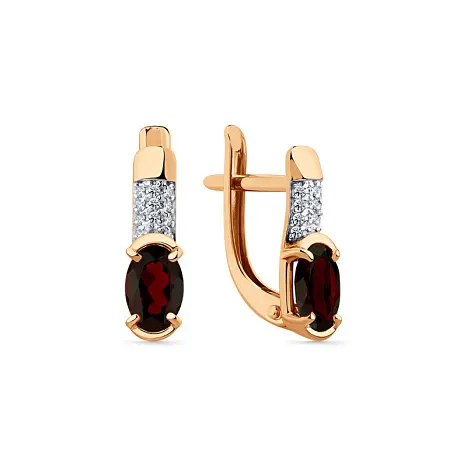 Серьги с английским замком из красного золота