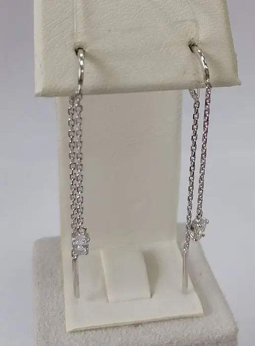Серьги цепочки из серебра
