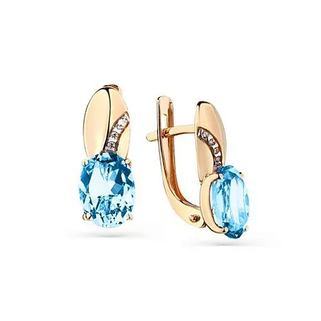 Серьги с английским замком из красного золота