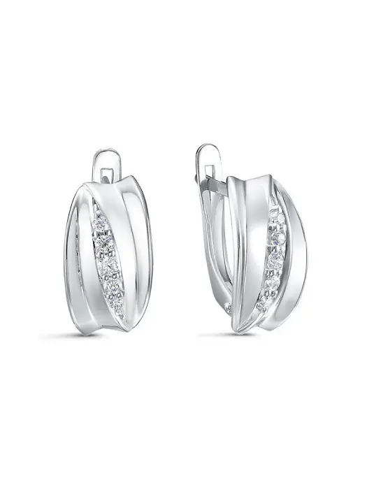 Серьги с английским замком из серебра