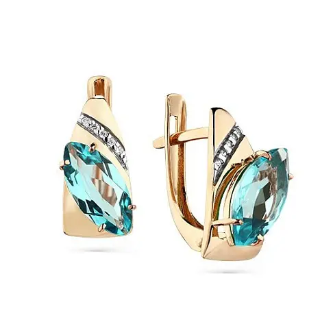 Серьги с английским замком из красного золота