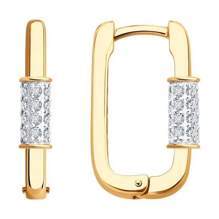 Серьги с английским замком из красного золота