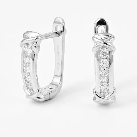 Серьги с английским замком из серебра