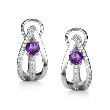 Серьги с английским замком из серебра