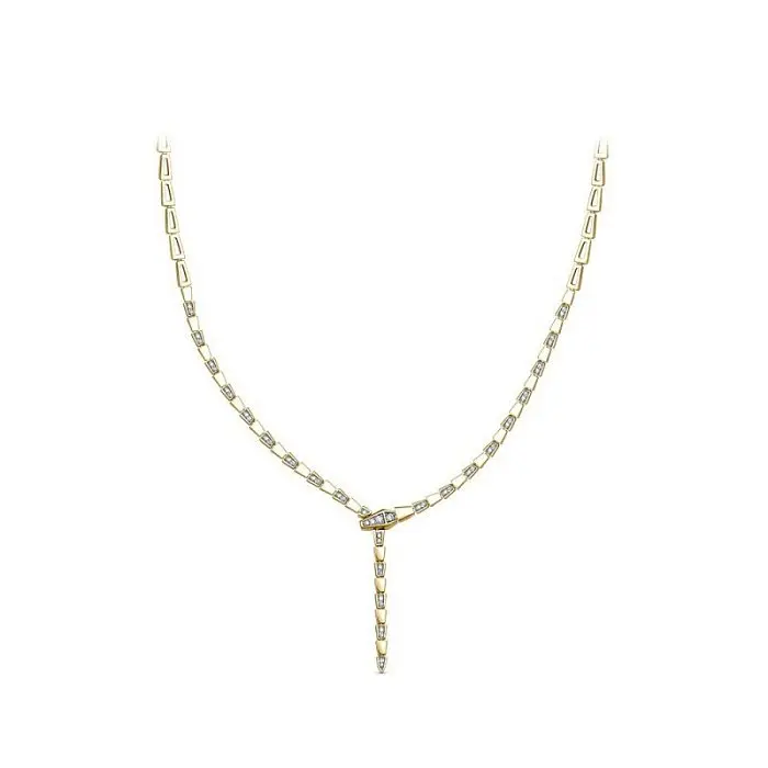 Цепь колье из комбинированного золота