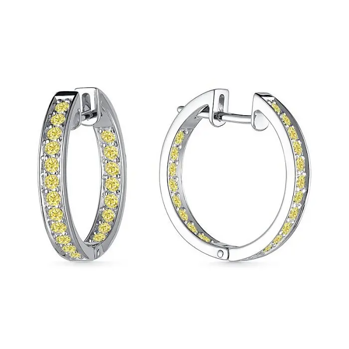 Серьги конго из белого золота