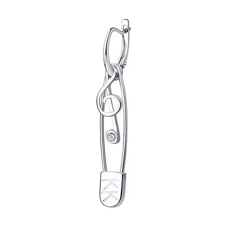 Серьги одиночные из серебра