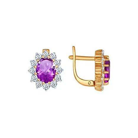 Серьги с английским замком из красного золота