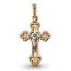 Подвеска крест из комбинированного золота