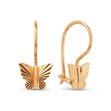 Серьги детские из красного золота